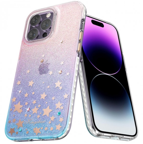 Kingxbar Heart Star Series case for iPhone 14 case with zodiac stars