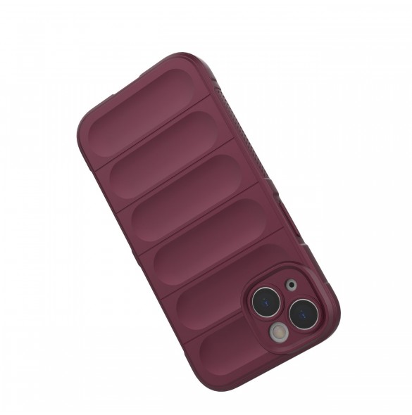 Magic Shield Case case for iPhone 14 elastic armored case burgundy