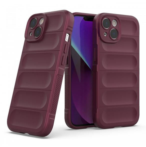 Magic Shield Case case for iPhone 14 elastic armored case burgundy