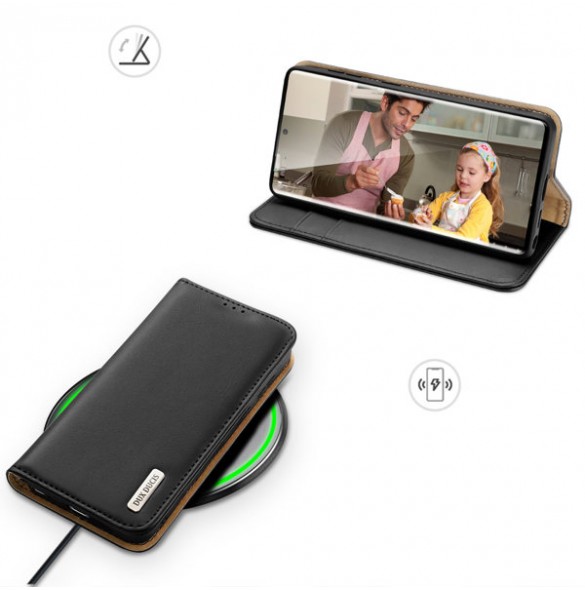 Dux Ducis Hivo case Samsung Galaxy S23 Ultra cover with flip wallet stand RFID blocking black