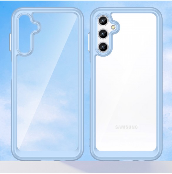 Outer Space Case for Samsung Galaxy A34 5G cover with a flexible frame blue
