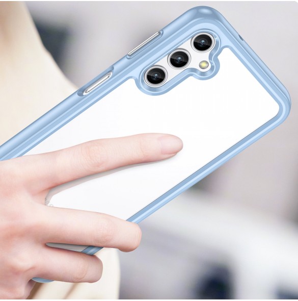 Outer Space Case for Samsung Galaxy A34 5G cover with a flexible frame blue