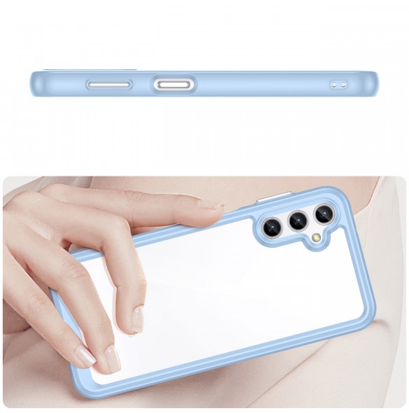 Outer Space Case for Samsung Galaxy A34 5G cover with a flexible frame blue