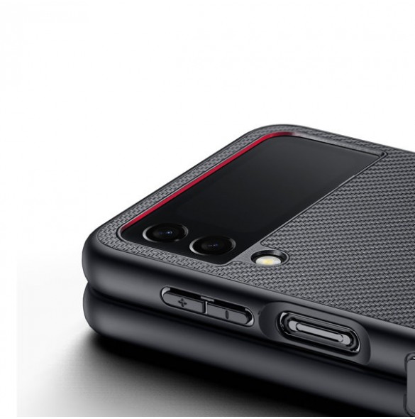 Dux Ducis Fino case is made of nylon material for Samsung Galaxy Z Flip4 black