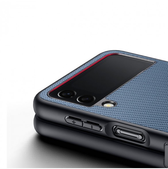Dux Ducis Fino case is made of nylon material for Samsung Galaxy Z Flip4 blue