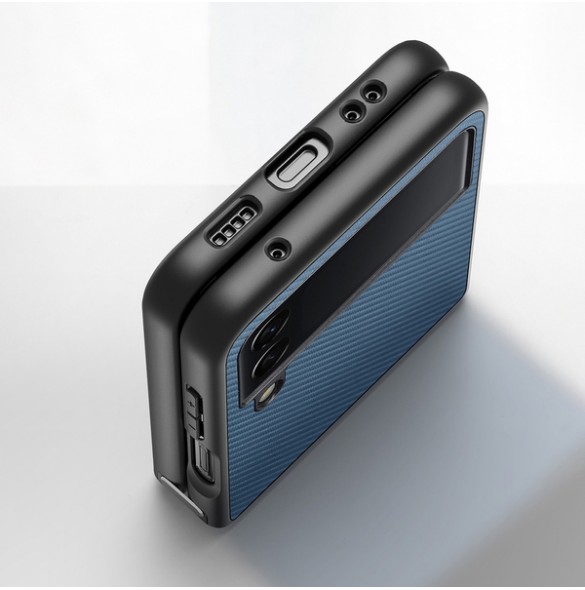 Dux Ducis Fino case is made of nylon material for Samsung Galaxy Z Flip4 blue