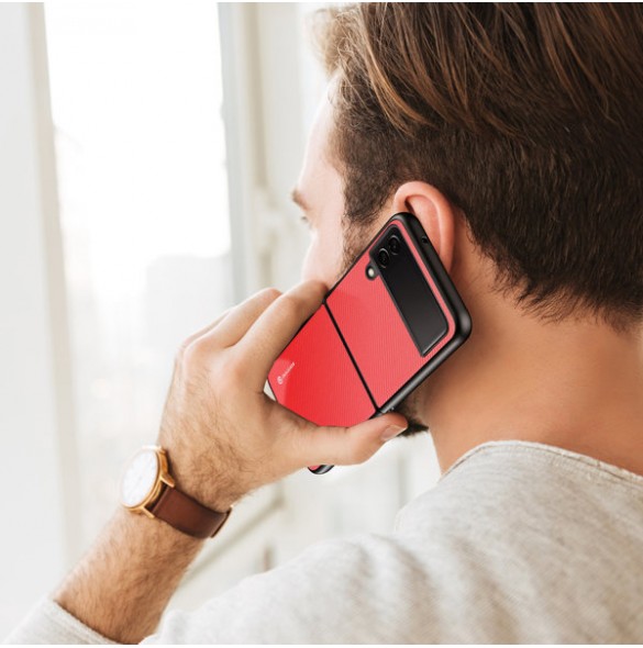 Dux Ducis Fino pouch cover made of nylon material for Samsung Galaxy Z Flip4 red