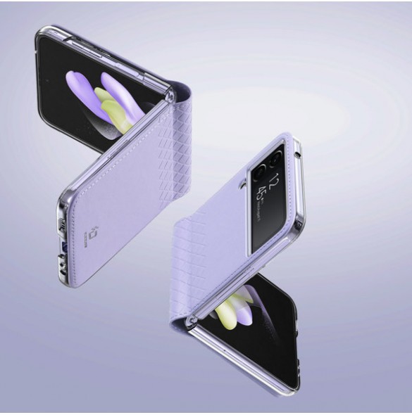 Dux Ducis Bril case for Samsung Galaxy Z Flip4 with flip wallet back cover purple
