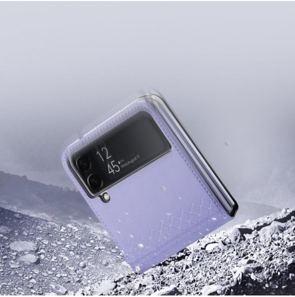 Dux Ducis Bril case for Samsung Galaxy Z Flip4 with flip wallet back cover purple
