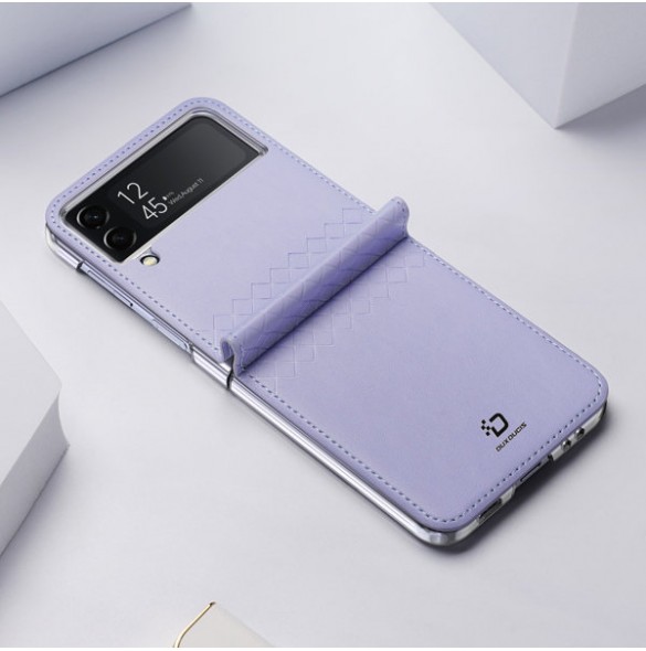 Dux Ducis Bril case for Samsung Galaxy Z Flip4 with flip wallet back cover purple