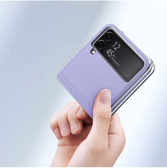 Dux Ducis Bril case for Samsung Galaxy Z Flip4 with flip wallet back cover purple