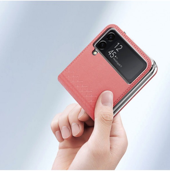 Dux Ducis Bril case for Samsung Galaxy Z Flip4 with flip wallet back cover pink