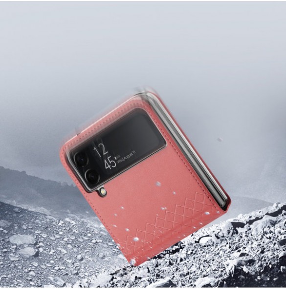 Dux Ducis Bril case for Samsung Galaxy Z Flip4 with flip wallet back cover pink