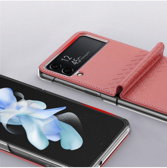 Dux Ducis Bril case for Samsung Galaxy Z Flip4 with flip wallet back cover pink
