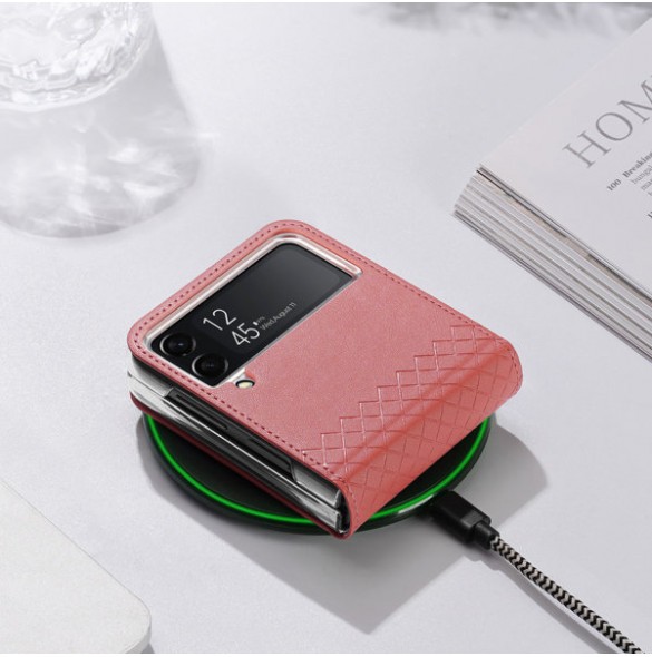 Dux Ducis Bril case for Samsung Galaxy Z Flip4 with flip wallet back cover pink