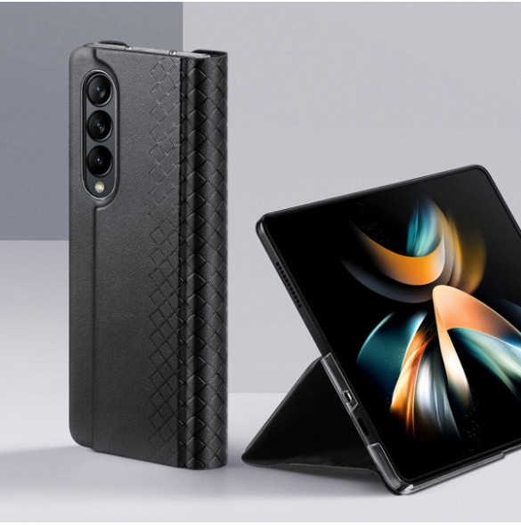 Dux Ducis Bril case for Samsung Galaxy Z Fold4 with a flip wallet stand black