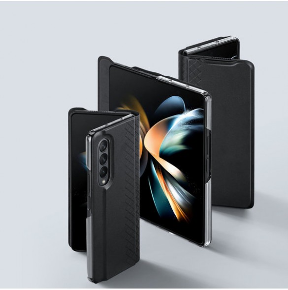 Dux Ducis Bril case for Samsung Galaxy Z Fold4 with a flip wallet stand black