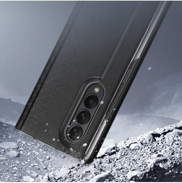 Dux Ducis Bril case for Samsung Galaxy Z Fold4 with a flip wallet stand black