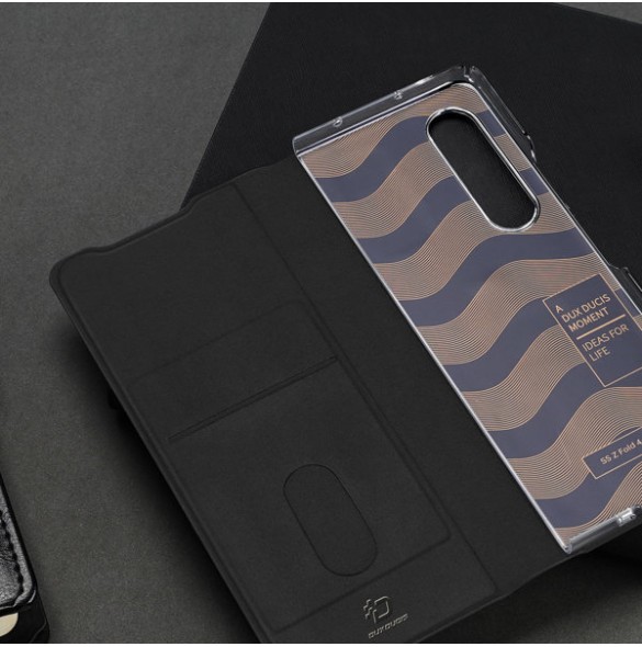 Dux Ducis Bril case for Samsung Galaxy Z Fold4 with a flip wallet stand black