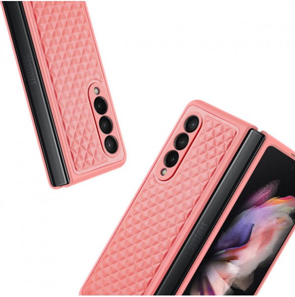 Dux Ducis Venice Leather Case for Samsung Galaxy Z Fold 3 Genuine Leather Cover Red