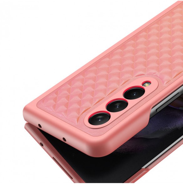Dux Ducis Venice Leather Case for Samsung Galaxy Z Fold 3 Genuine Leather Cover Red