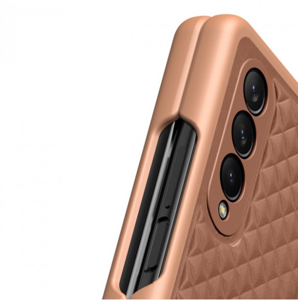 Dux Ducis Venice Leather Case for Samsung Galaxy Z Fold 3 Genuine Leather Cover Brown