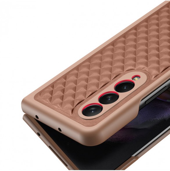 Dux Ducis Venice Leather Case for Samsung Galaxy Z Fold 3 Genuine Leather Cover Brown