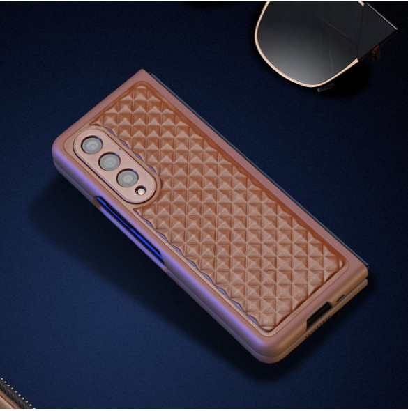 Dux Ducis Venice Leather Case for Samsung Galaxy Z Fold 3 Genuine Leather Cover Brown