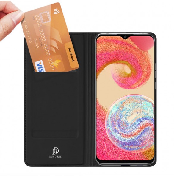 Dux Ducis Skin Pro case for Samsung Galaxy A04e cover with flip card wallet stand black