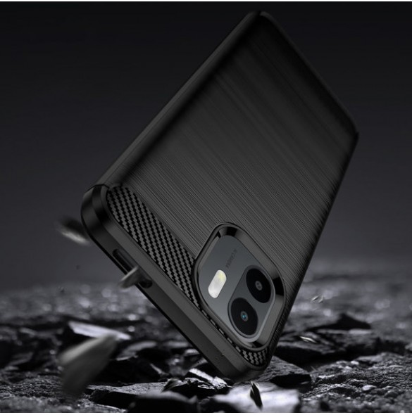 Carbon Case for Xiaomi Redmi A1 flexible silicone carbon cover black