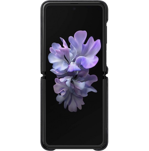 Samsung Leather Cover-fodral till Samsung Galaxy Z Flip - Svart (EF-VF700LBE)