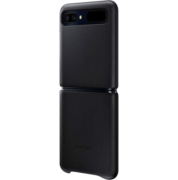 Samsung Leather Cover-fodral till Samsung Galaxy Z Flip - Svart (EF-VF700LBE)