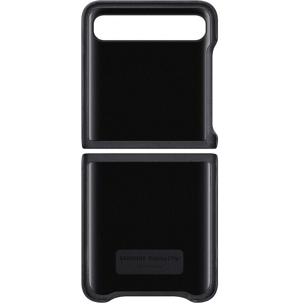 Samsung Leather Cover-fodral till Samsung Galaxy Z Flip - Svart (EF-VF700LBE)