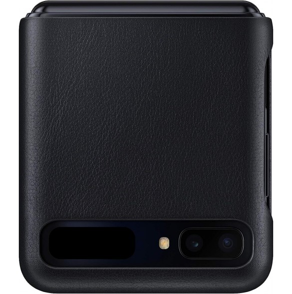 Samsung Leather Cover-fodral till Samsung Galaxy Z Flip - Svart (EF-VF700LBE)