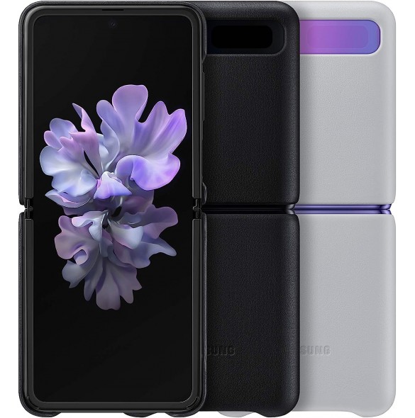 Samsung Leather Cover-fodral till Samsung Galaxy Z Flip - Svart (EF-VF700LBE)
