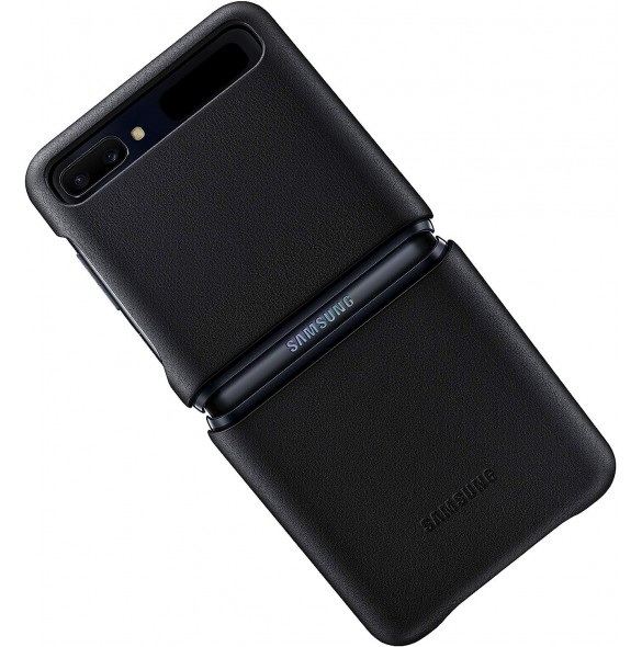 Samsung Leather Cover-fodral till Samsung Galaxy Z Flip - Svart (EF-VF700LBE)