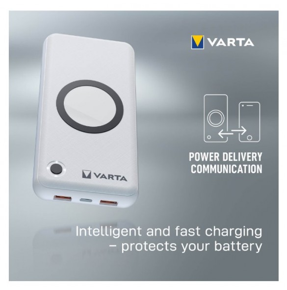 VARTA Portable Wireless Powerbank 20000mAh Silver