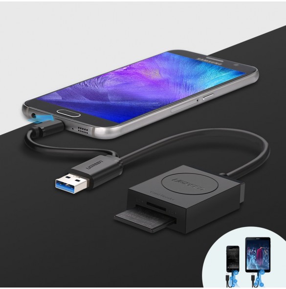 Ugreen SD / micro SD card reader to USB 3.0 black