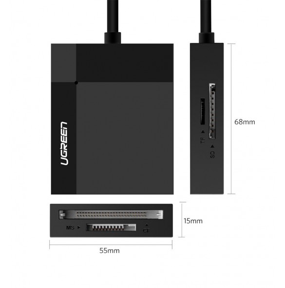 Ugreen USB 3.0 SD / micro SD / CF / MS memory card reader black