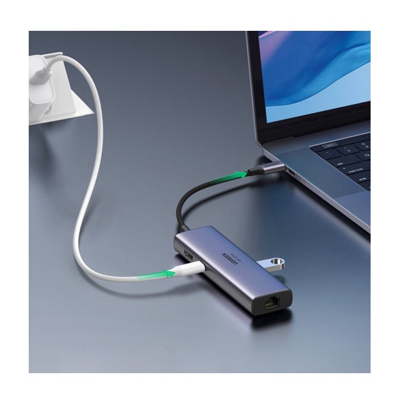 Ugreen multi-functional HUB USB Type C - 3x USB 3.2 Gen 1 / HDMI 4K 60Hz / SD and TF card reader gray