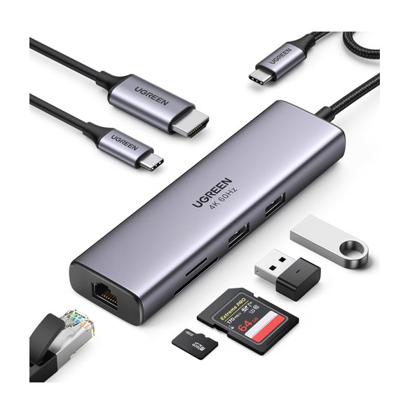 Ugreen adapter SD / micro SD card reader (USB-A / USB-C) black