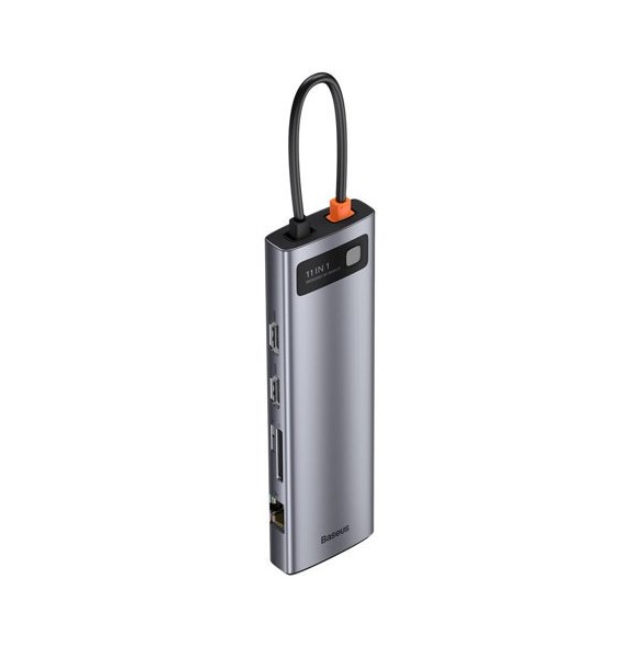 Baseus Metal Gleam 11in1 multifunctional USB Type C HUB - 3x USB 3.2 Gen 1 5Gbps gray