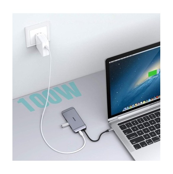 Choetech 9in1 multifunctional USB Type C HUB - 3x USB 3.2 Gen 1 gray