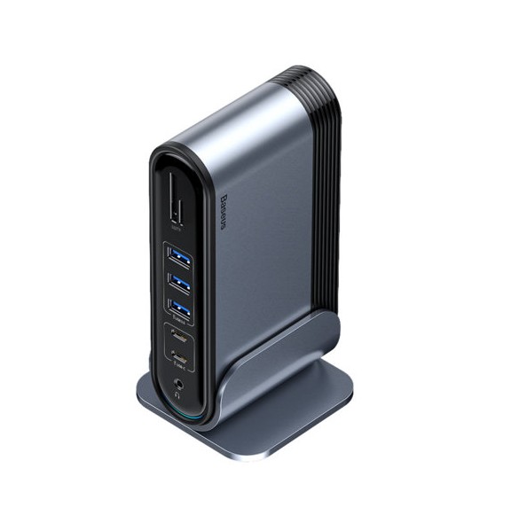 Baseus multifunctional HUB 3x USB 3.2 Gen 1 (EU / CN / UK plugs) gray (CAHUB-DG0G)