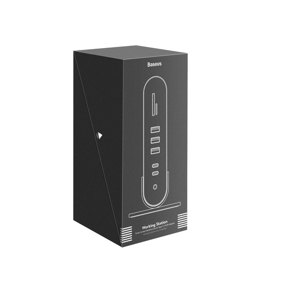 Baseus multifunctional HUB 3x USB 3.2 Gen 1 (EU / CN / UK plugs) gray (CAHUB-DG0G)