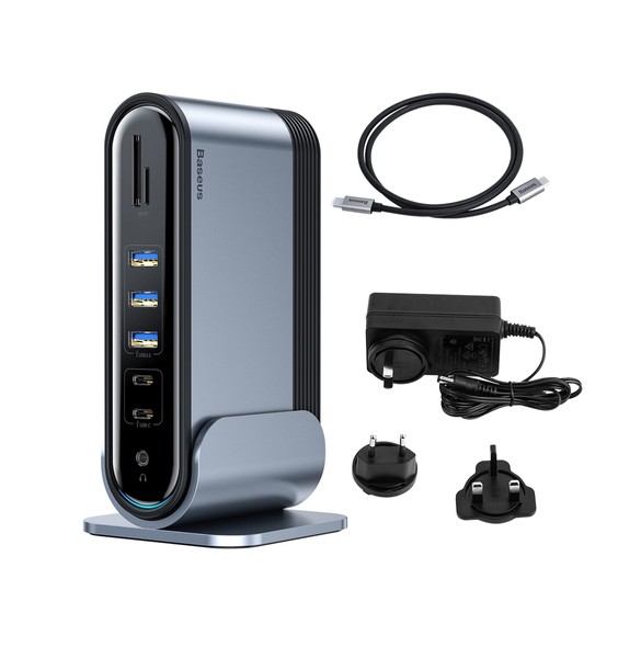 Baseus multifunctional HUB 3x USB 3.2 Gen 1 (EU / CN / UK plugs) gray (CAHUB-DG0G)