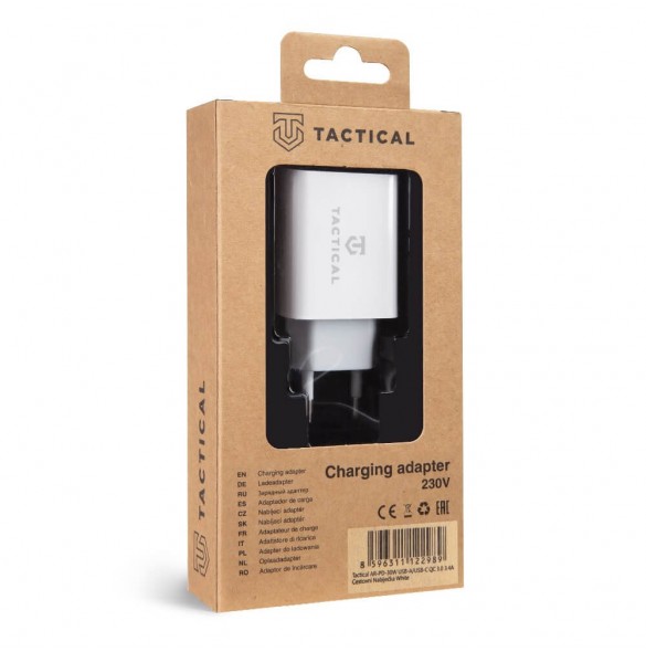 Tactical Laddare AR-PD-18W USB-A / USB-C QC 3.0 3.4a - Vit