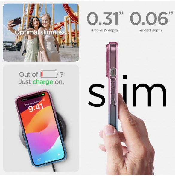 iPhone 15 cover, vaska, Spigen