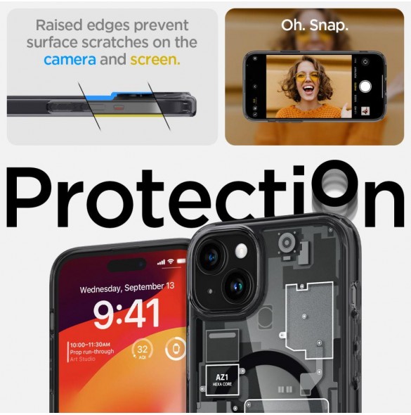 iPhone 15 cover, vaska, Spigen