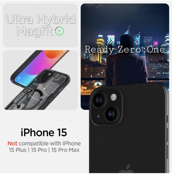 iPhone 15 cover, vaska, Spigen